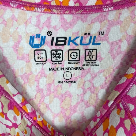 IBKUL Zip Neck Tennis Dress With Shorts UPF 50+ Sleeveless Size Large Pickleball - Picture 15 of 16